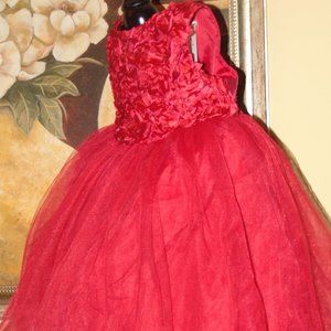 Fancy Red Rosette Tutu Dress